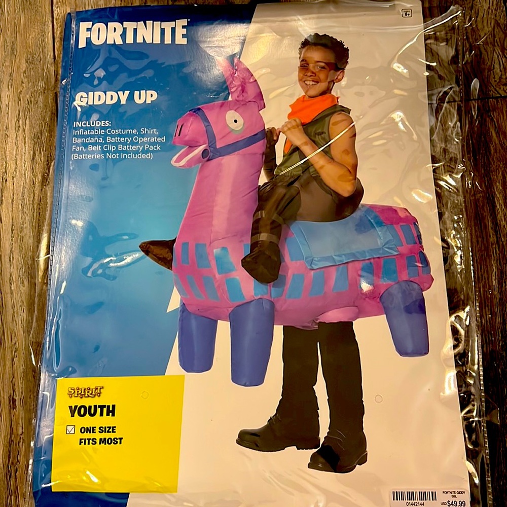 Fortnite Giddy Up, Lama Loot inflatable costume. One size fits most!